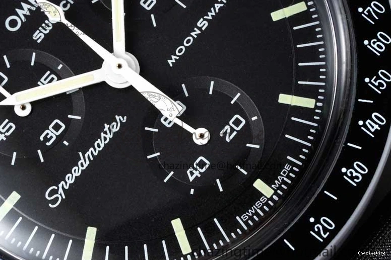 0128 Speedmaster Misson To The Moon 1:1 Best Edition Black Dial On Nylon Strap Quartz UrbanChic 7856